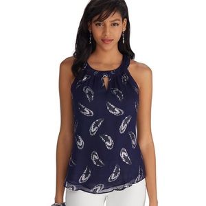 White House Black Market Sheer Metallic Tank